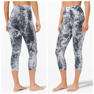 Lululemon Wunder Under Marble Dye High Rise Crop 21"Marble Dye Classic Navy